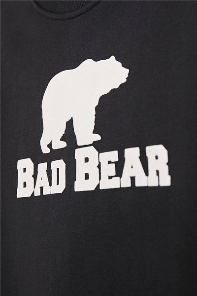Bad Bear Logo Crewneck Kids Black Printed Children's Sweatshirt