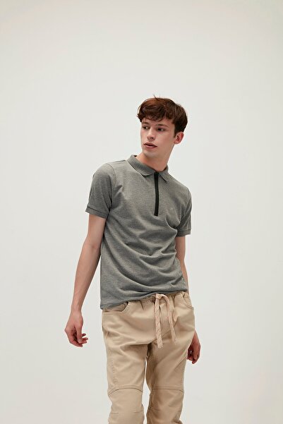 Bad Bear Cord Men's Gray Polo T-shirt