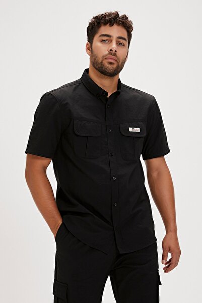 Bad Bear Fernando Siyah Baskılı Kısa Kollu Erkek Gömlek