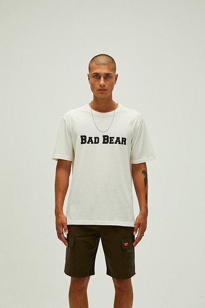 Bad Bear Title Oversize T-shirt Marshmallow White Printed Men's T-Shirt