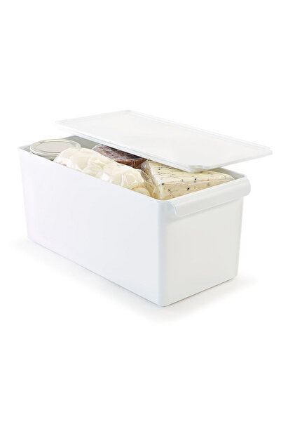 Prima Nova Refrigerator Organizer with Lid Inside Cabinet Organizer Storage Container 165*355*160mm White 3 Pieces