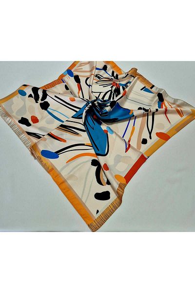 SOFT AKSESUAR Satin Patterned Scarf Bandana