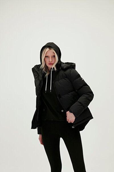 Bad Bear Tinkerbell Puffer Black Hooded Women's Coat
