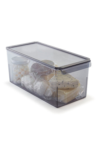 Prima Nova Covered Refrigerator and Cabinet Kitchen Bathroom Organizer 165*355*160mm Transparent Black 3 Pieces