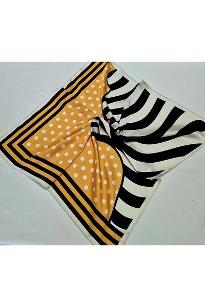SOFT AKSESUAR Satin Patterned Scarf Bandana