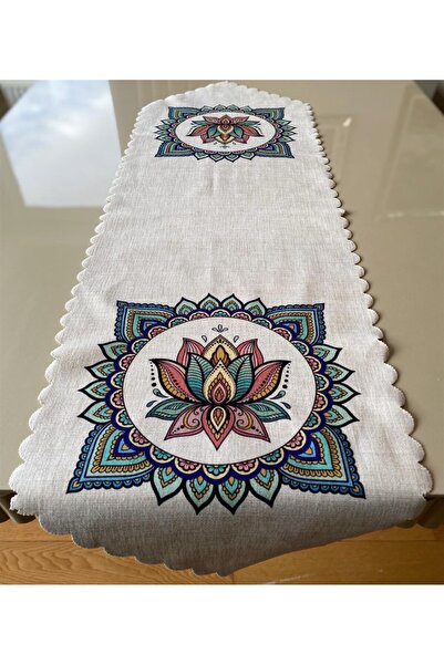 Lia Store ماندالا منقوشة 35*135 سم مفرش مقطوع بالليزر