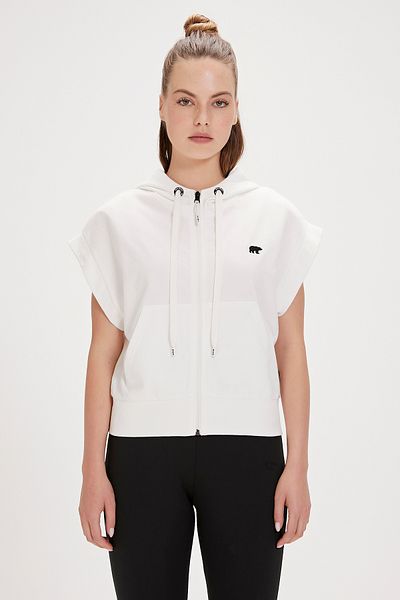 Bad Bear Kelly White Full-Zip Sweatshirt