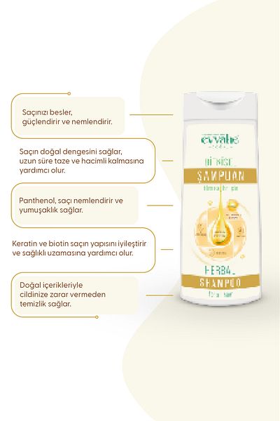 EVVAHE DOĞAL Shampoo with Herbal Content (290 ml)