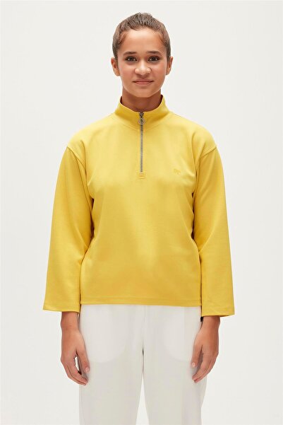 Bad Bear Lexi Half-Zip Cider Sarı Yarım Fermuarlı Kadın Sweatshirt