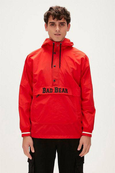 Bad Bear سترة واقية من الإعصار باللون الأحمر القرمزي وجيب الكنغر للرجال