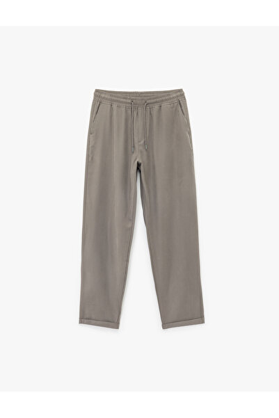 Koton Viskon Cep Detaylı Rayon Tapered Beli Bağcıklı Pantolon