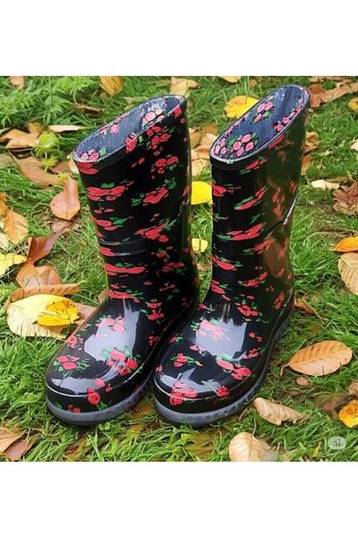 belixspor Women's Boots with Garden and Rain Flowers 36-40 Red