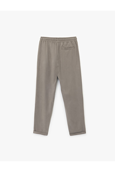Koton Viskon Cep Detaylı Rayon Tapered Beli Bağcıklı Pantolon
