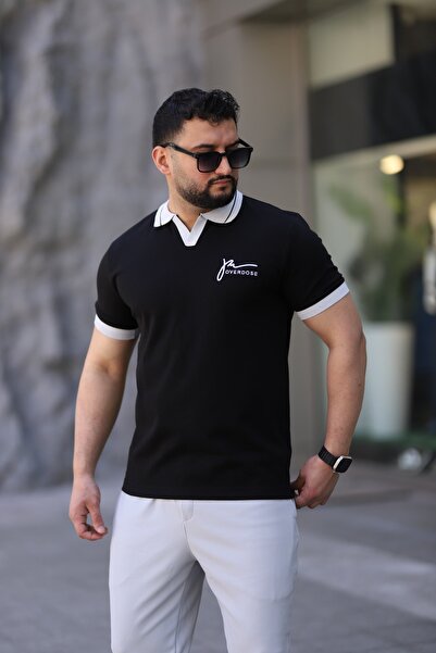 ZENGOLL & RAMİRES Men's Cotton Fabric Slim Fit White Polo Neck T-Shirt