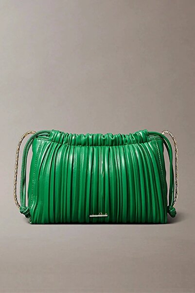 Calvin Klein Drawstring Plisse Kadın Yeşil Omuz Çantası LV04F3076G-0K6