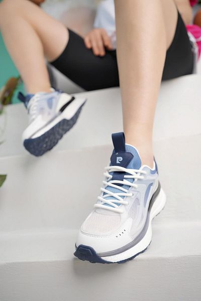 Pierre Cardin 10106 White-Blue Memory Foam Women's Sneakers