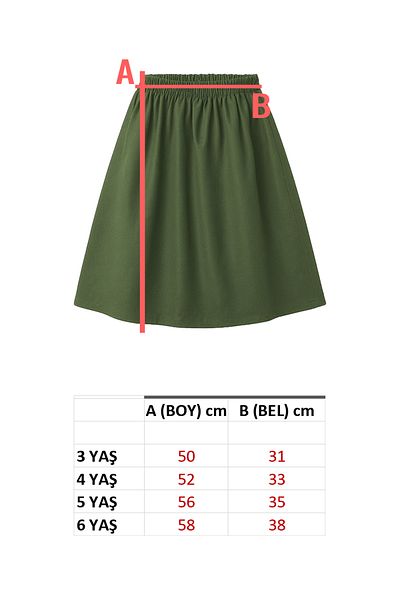 hepbaby Girl's Poplin Elastic Pocket Casual Skirt 3-6 Years