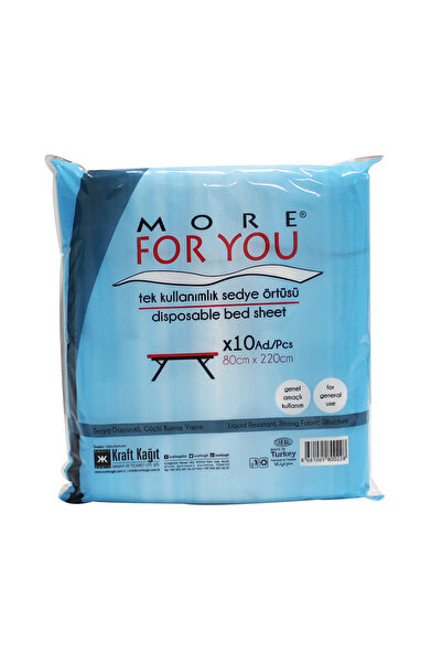 More For You Tek Kullanımlık Sedye Örtüsü Lastikli 10'lu