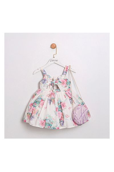 Cumino Girl's Floral Bag Dress