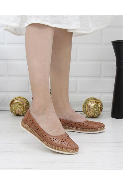 Nesil Shoes Pantofi de damă Syg P24 Tan din piele naturală