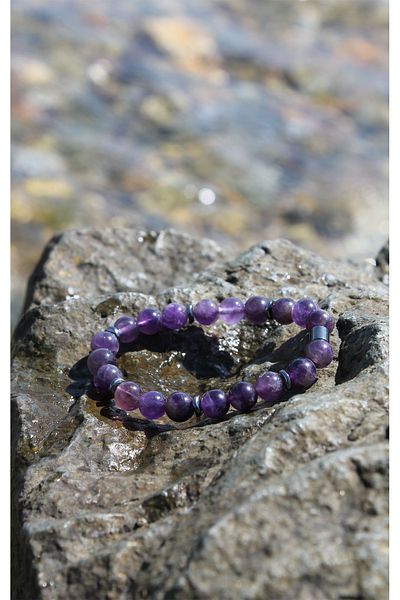 Esre Doğaltaş Takı Amethyst Natural Stone Bracelet