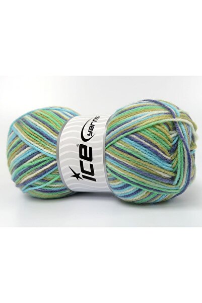 Ice yarns مجموعة من 4 × 100 جرام من خيوط الصوف المتعددة الألوان الفاتحة (25% ...