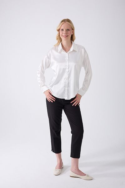 fumel women's clothing Women's White Satin Shirt