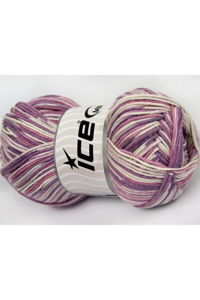 Ice yarns مجموعة من 4 خيوط من خيوط الجليد LORENA COLOR (50% قطن) بوزن 100 جرا...