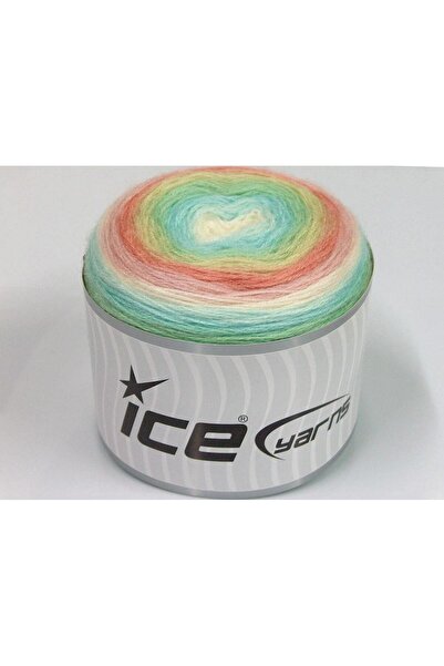 Ice yarns 2 × 150 جرام. خيوط الكيك موهير، صوف، أكريليك فاخر بألوان وردي، أبيض...