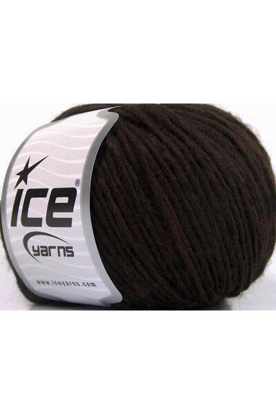 Ice yarns 8x50 جرام. خيوط كيم وول أكريليك، صوف بني داكن للشتاء، صوف، صوف ممشط