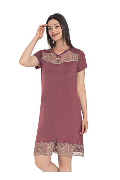 Cotpark 13586 Μοντέλο Νυχτικό με κοντό μανίκι και δαντέλα