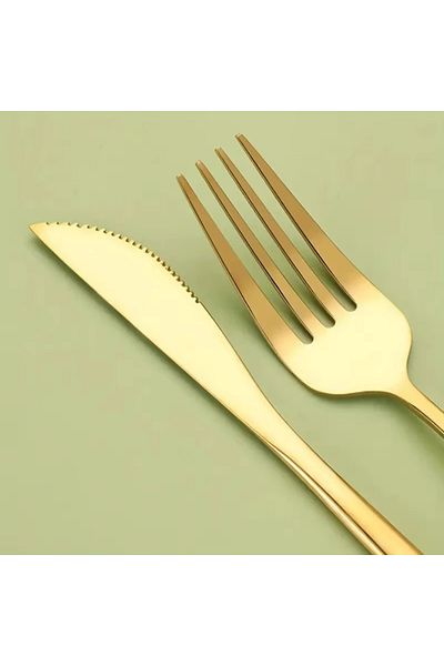 LIXADA 30-Piece Gold dinner Set, Flatware Set for 6, Food-Grade Stainless Steel Cutlery Set