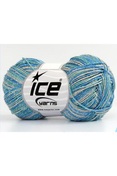 Ice yarns 8x50 جرام. سمر روز جليتز لامع معدني، أخضر أكريليك، تركواز، لامع معد...
