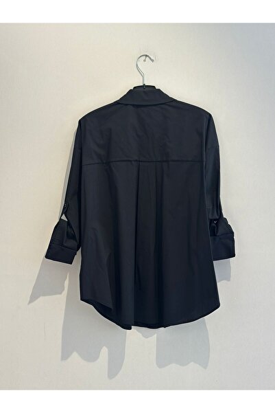 AYHAN Bead Embroidered Foldable Sleeve Cotton Shirt