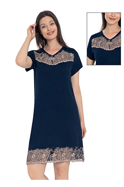 Cotpark Model 13594 - Rochie de noapte cu maneca scurta si dantela