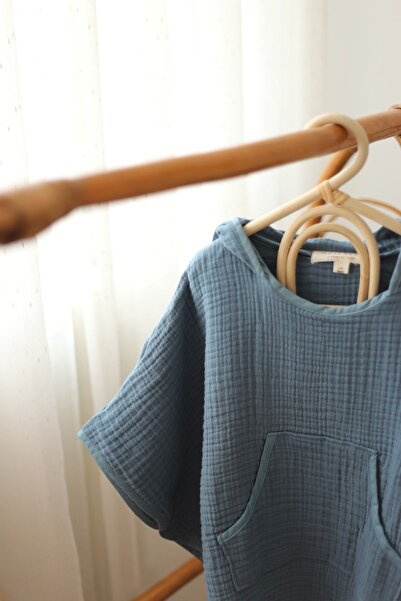 Mujo Baby&Kids 4-шаровий мусліновий палантин – 100% органічна бавовна – індиго