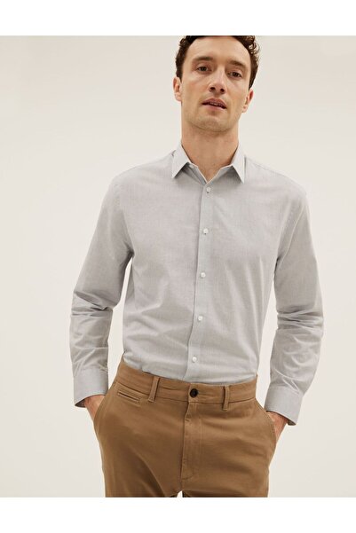 Marks & Spencer Saf Pamuklu Uzun Kollu Gömlek