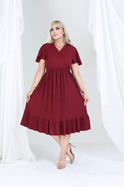 tarzımsüper Μοντέλο Comfort με διπλό στήθος με διπλό στήθος 4 εποχών, μισό μανίκι φόρεμα