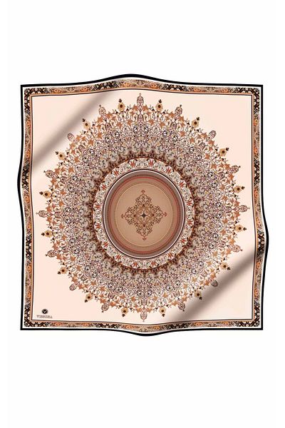 Vissona Μπεζ χρώμα 100% Twill μεταξωτό σάλι, σχέδιο ραφής και ράψιμο στο χέρι