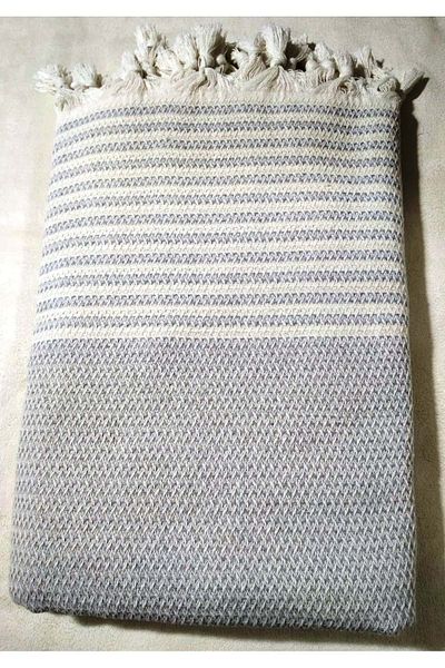 Mandaş Cotton Non-Slip Wicker Woven Sofa-Sofa Cover (180X220)-A.Grey