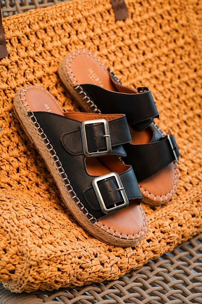 Mubiano Collection Papuci de damă din piele naturală neagră -mcsvk23t003-s