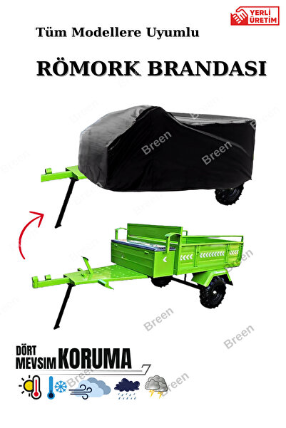 Breen Römork Brandası Siyah– 1,50 Metreye Kadar Uyumlu, Su Geçirmez, Güneşten...