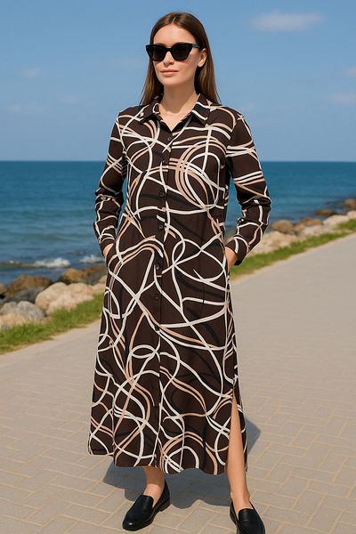 MODA Viscose Shirt Dress, Viscose Dress, Dress, Summer Dress, Slit Dress