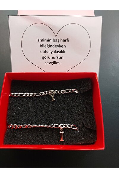 TWOGAN سوار زوجي من سلسلة VIP بلون فضي مع حرف أولي، تصميم سلسلة مفصل، هدية سو...