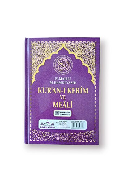Medrese Yayınları Orta Boy Kuranı Kerim Türkçe Meali Kuşe Sıvama Mor Renk Sec...
