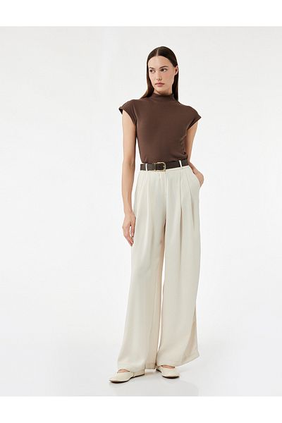 Koton Sleeveless Cotton Stand Collar T-Shirt