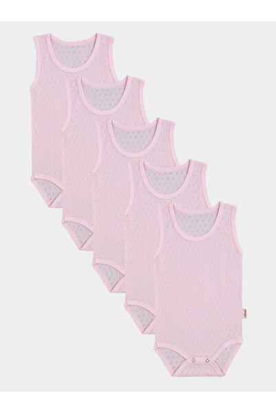 vitmo 5'li Bebek Jakarlı Askılı Boy Uzatma Aparat Hediye Nefes Alan Çıtçıtlı Body %100 Organik Pamuk