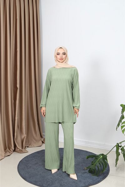 NİSUM MODA Διπλό Σετ με Παντελόνι Κρασί