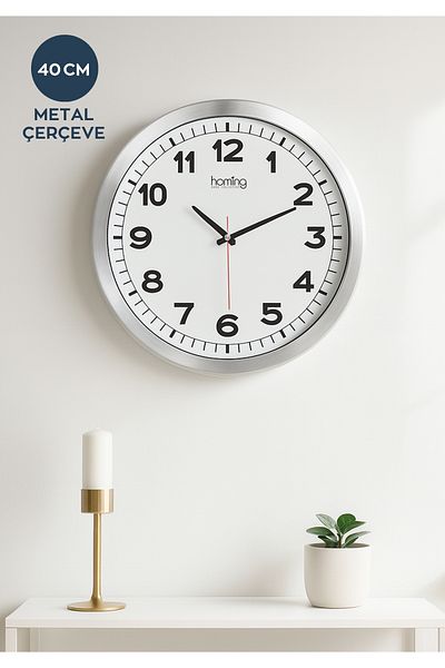 HOMİNG Ceas de 40 cm cu cadru Orbit Chrome Color