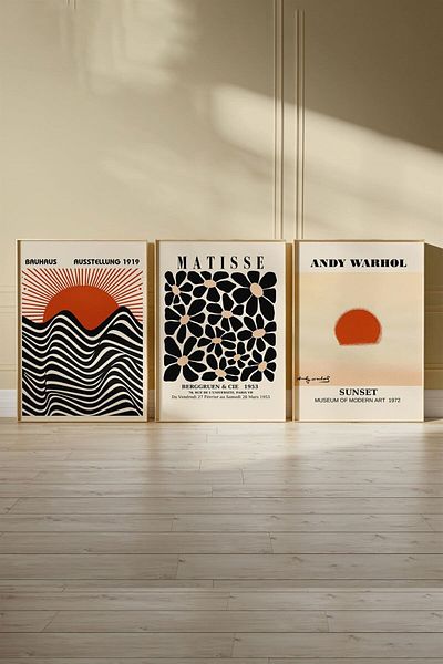 Buka Shops Ausstellung Matisse Andy Warhol Set de 3 picturi, poster - fără cadru